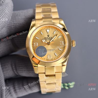 Swiss Quality Rolex Explorer All Gold Men Watch Citizen 8215 Movement